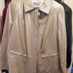 Bradley Bayou 1X Cream Silver Metallic Genuine Leather Jacket